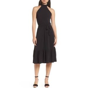 NWT Michael Kors black midi dress small